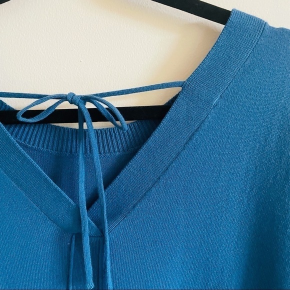 CASLON Teal Tie Back Tunic Style Sweater - Picture 8 of 10